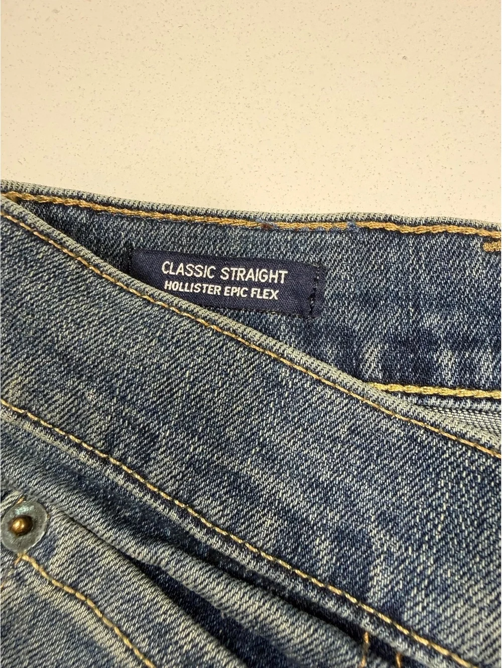 Hollister Mens Jeans 38x32 Straight Blue Medium Wash Denim Pants